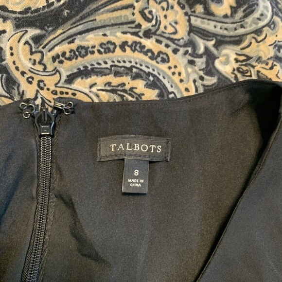Talbots Womens Size 8 Multicolor Paisley Colorblock Sheath Career Cocktail Dress - Picture 4 of 6